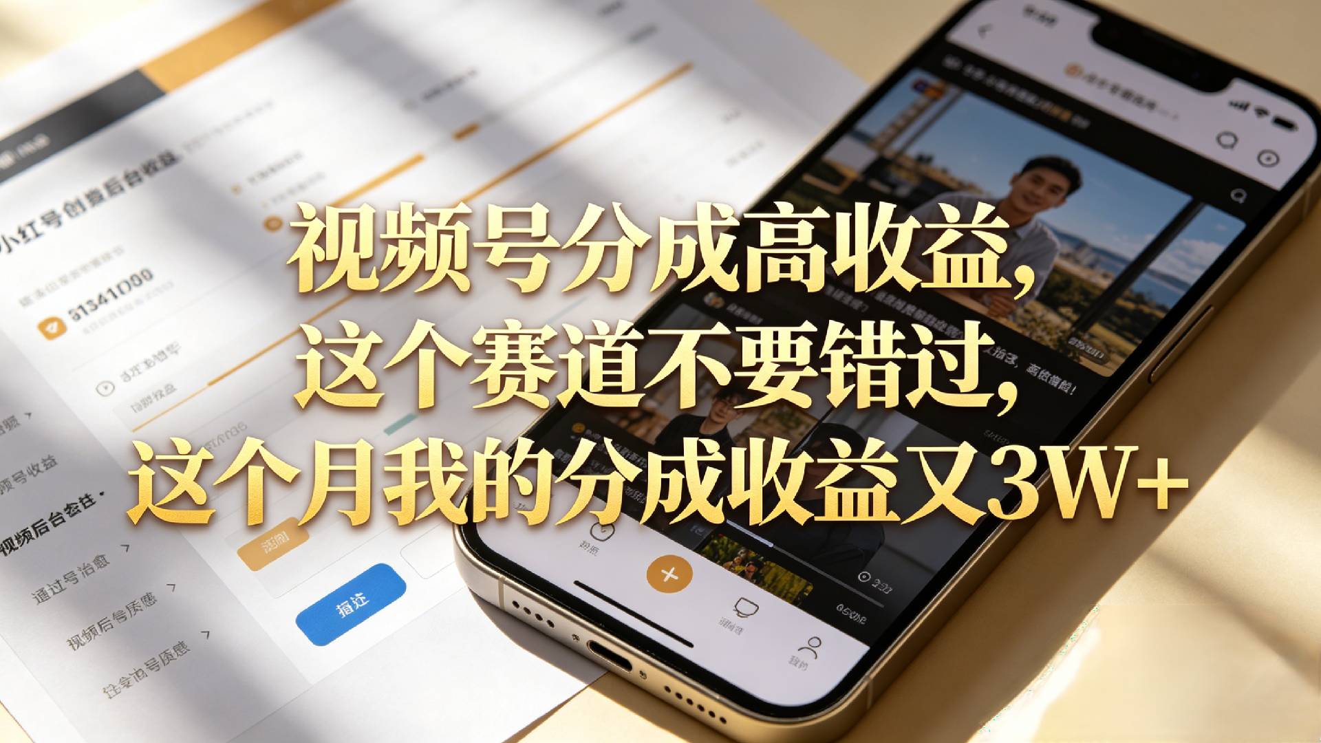 想要【视频号分成高收益】，这个赛道不要错过，这个月我的分成收益又3W+-cmzhiku